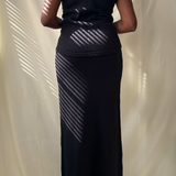black knit vest maxi skirt set