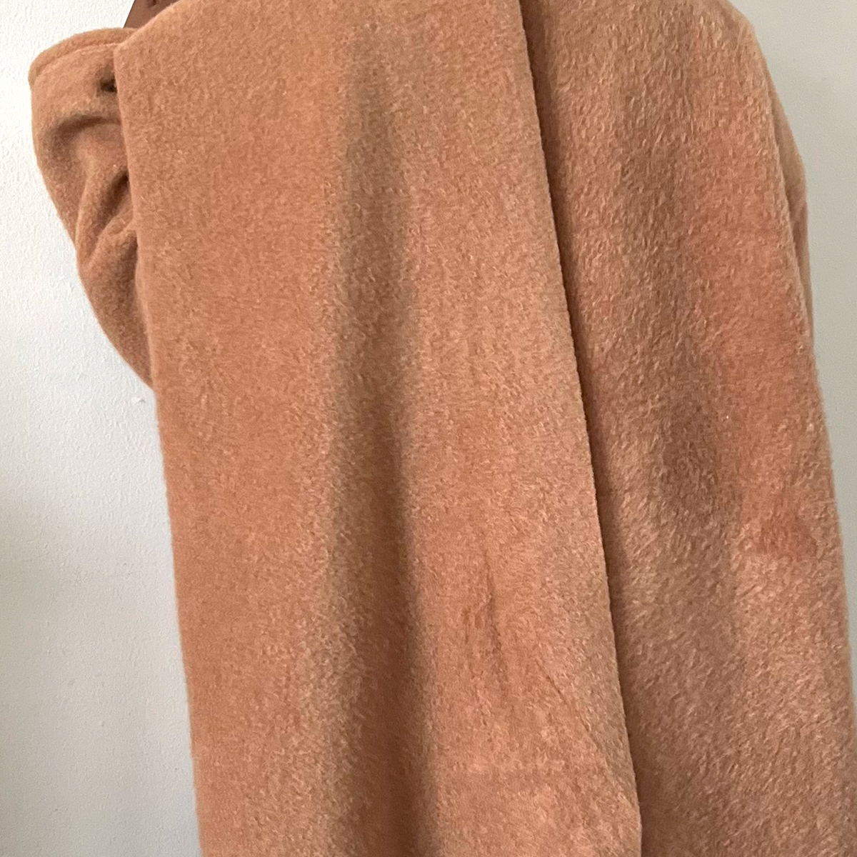 camel knit asymmetrical scarf wrap short jacket